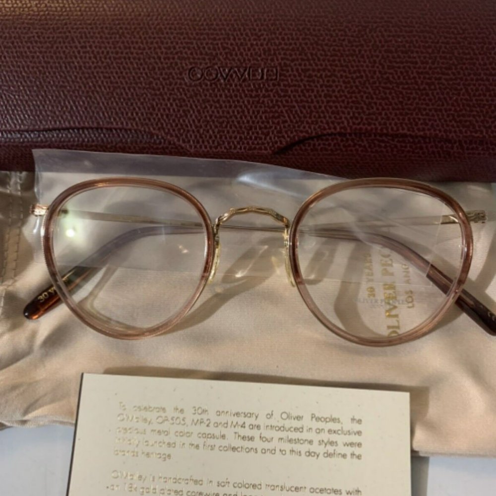 OLIVER PEOPLES MP-2 18k Gold Plated Eyeglasses OV1104 MSRP$790 Johnny Depp's Fav